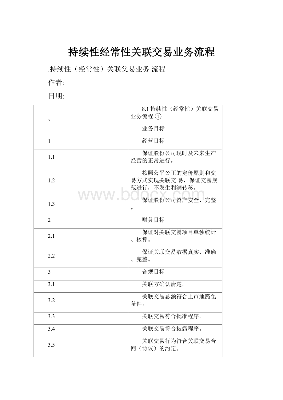 持续性经常性关联交易业务流程.docx_第1页