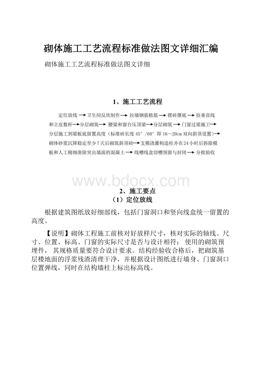 砌体施工工艺流程标准做法图文详细汇编.docx