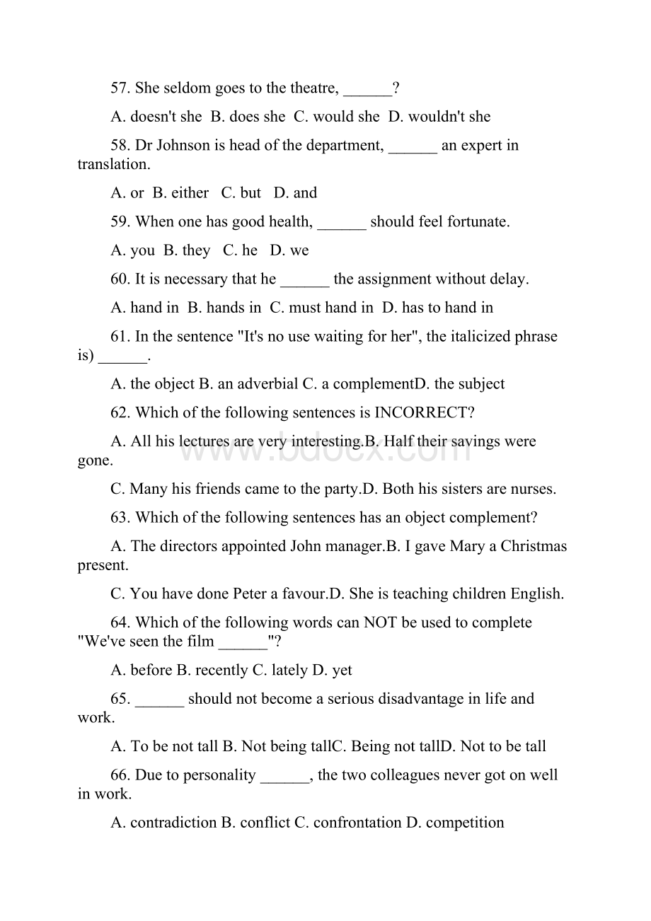 英语专四历年语法与词汇真题及答案解析汇总TEM4 GRAMMARVOCABULARY.docx_第2页