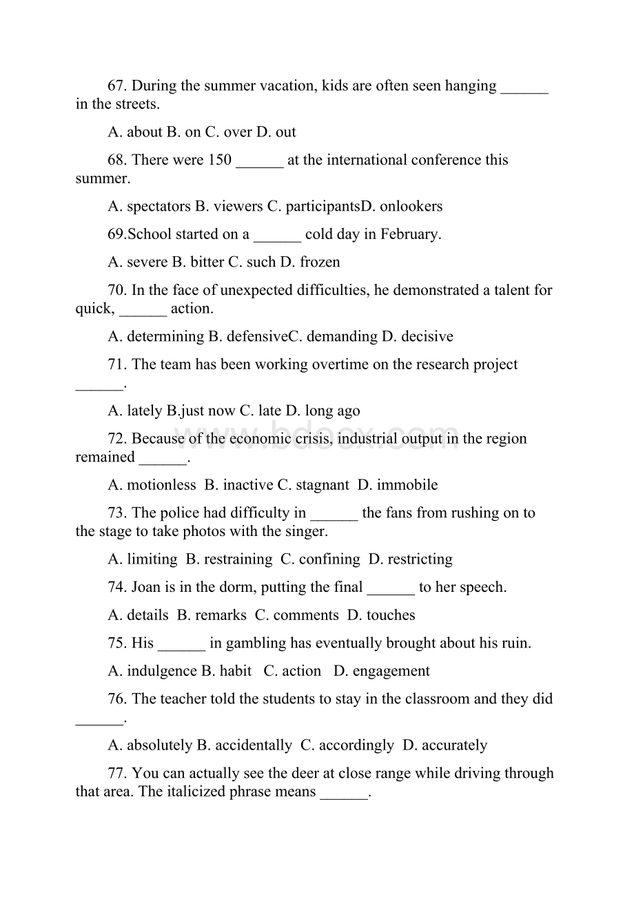 英语专四历年语法与词汇真题及答案解析汇总TEM4 GRAMMARVOCABULARY.docx_第3页