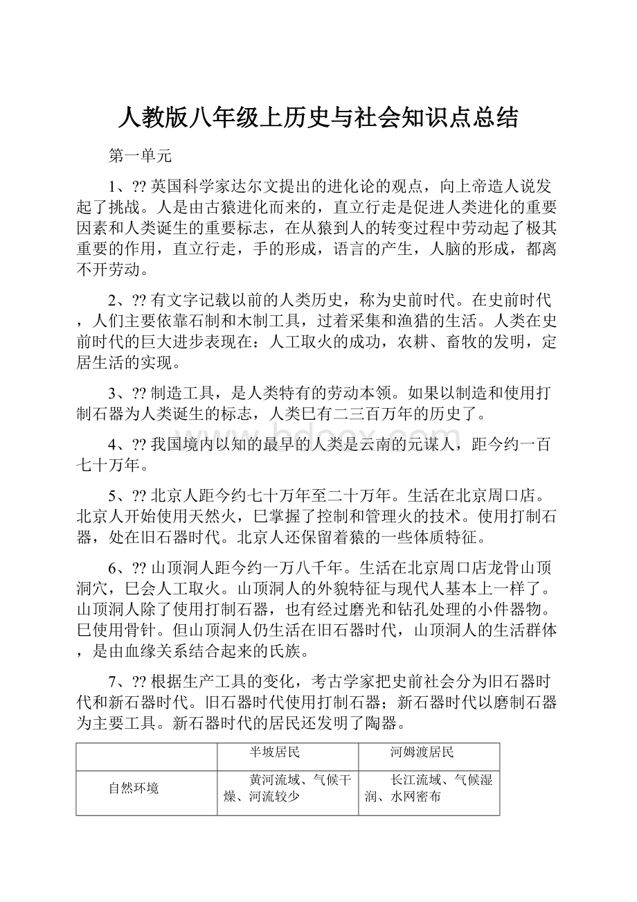 人教版八年级上历史与社会知识点总结.docx_第1页