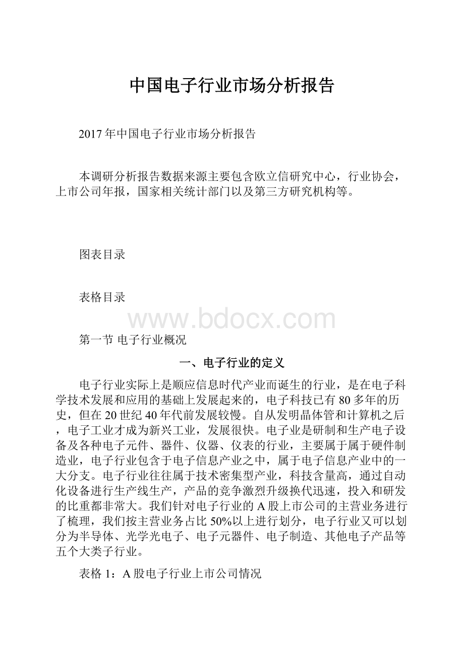 中国电子行业市场分析报告.docx_第1页