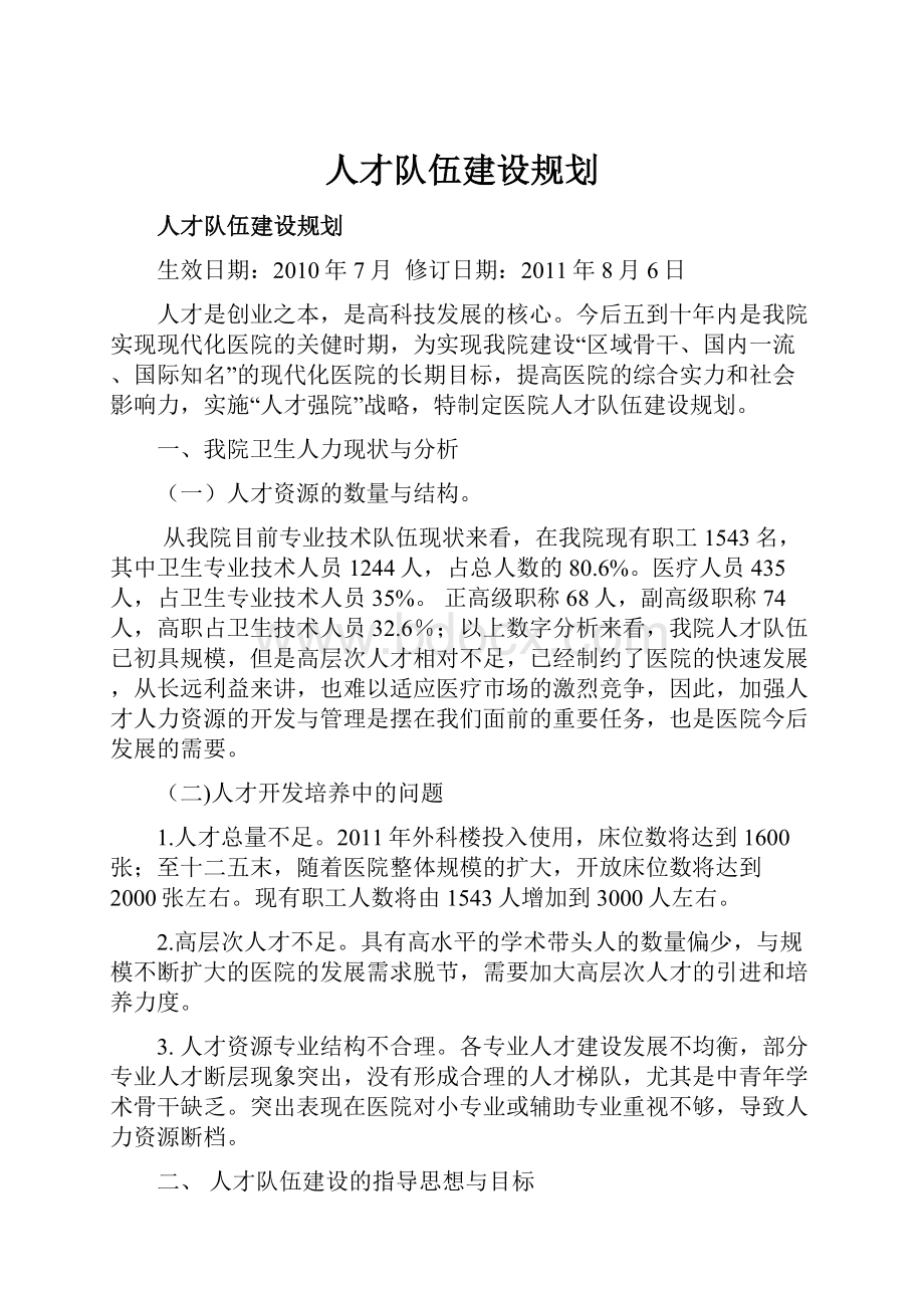 人才队伍建设规划.docx_第1页