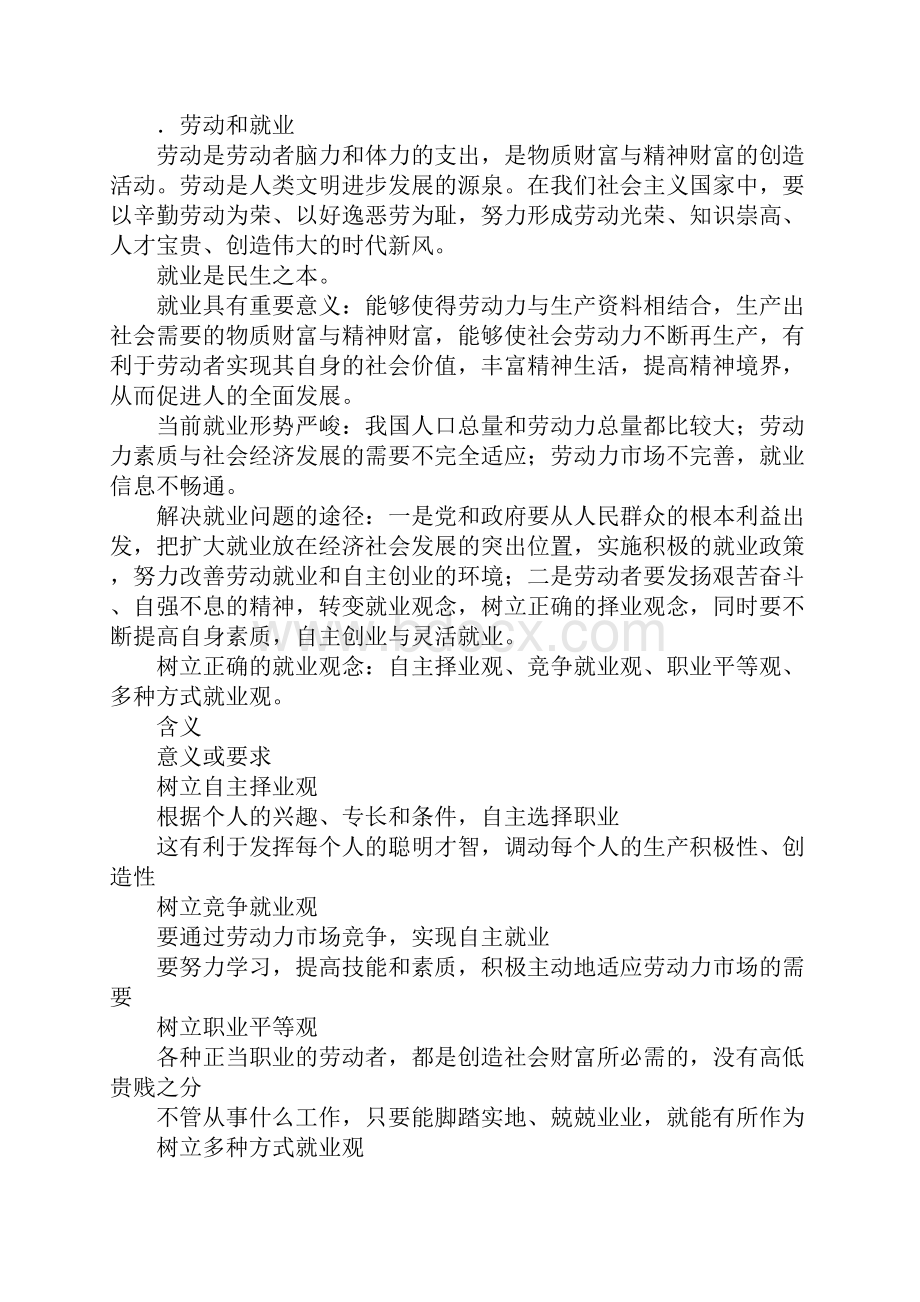 第五课 企业与劳动者复习教案.docx_第2页