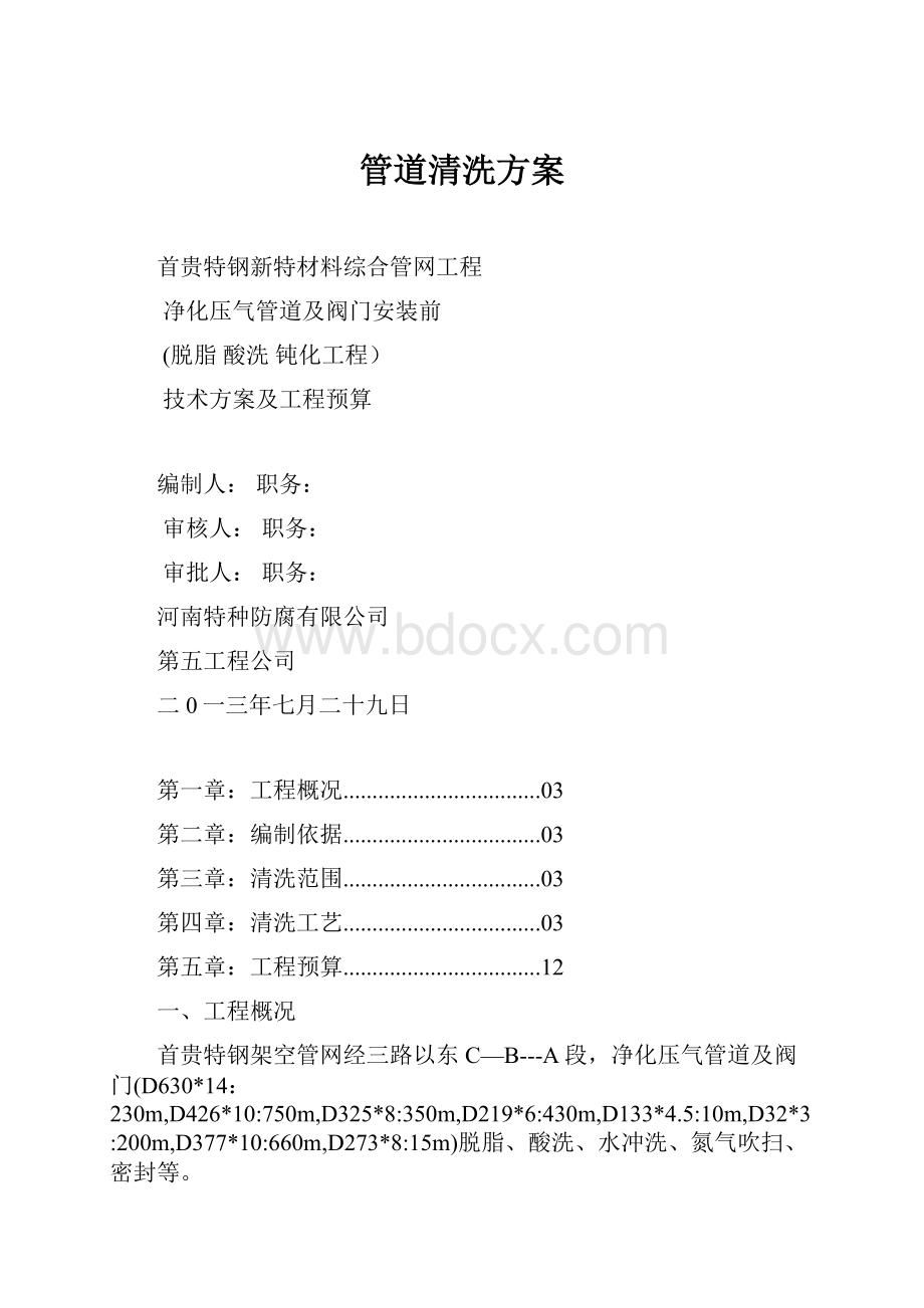 管道清洗方案.docx