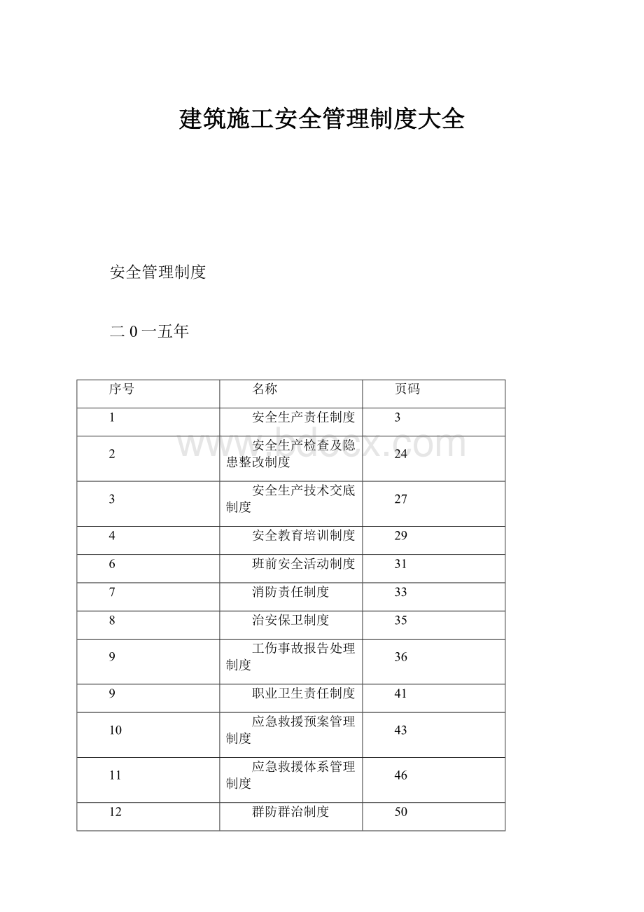 建筑施工安全管理制度大全.docx_第1页