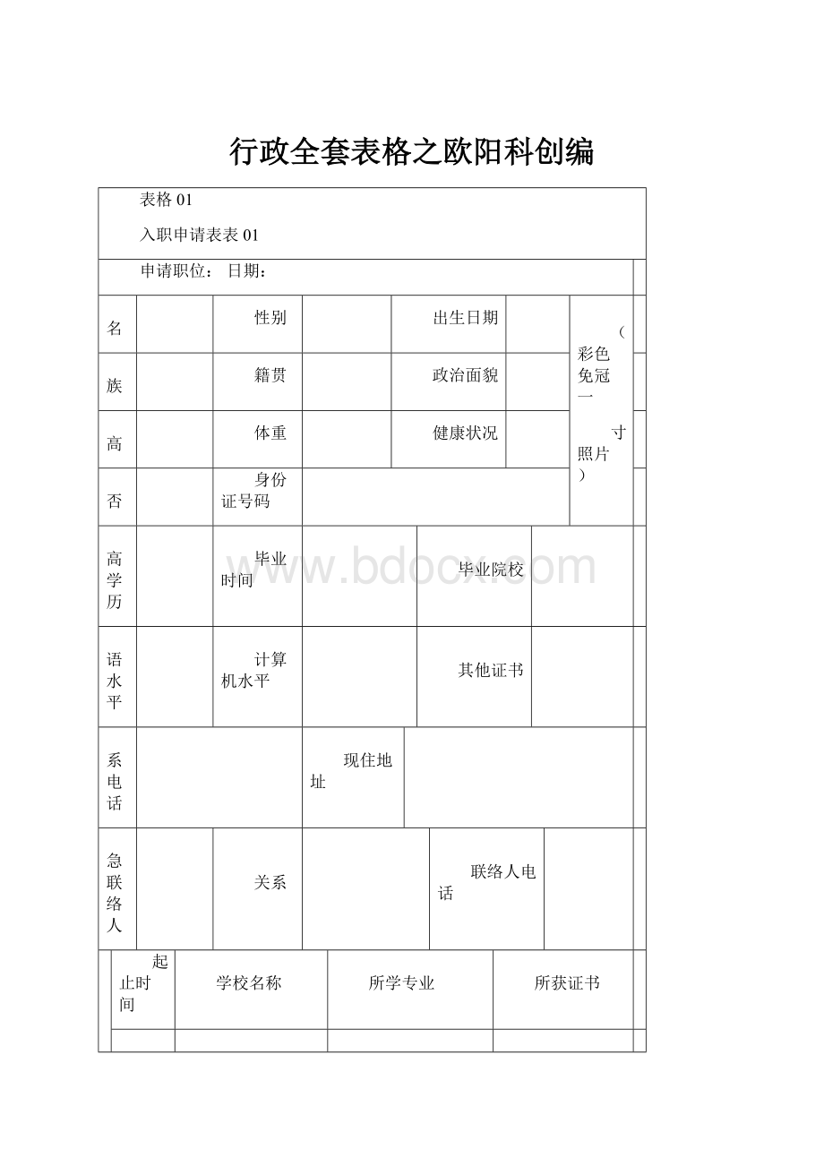 行政全套表格之欧阳科创编.docx_第1页