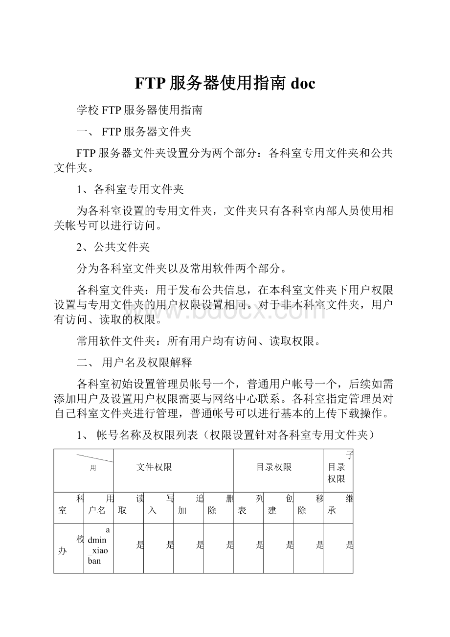 FTP服务器使用指南doc.docx