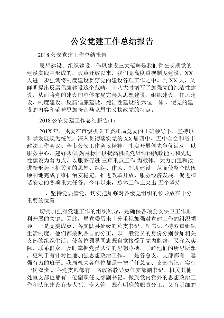 公安党建工作总结报告.docx