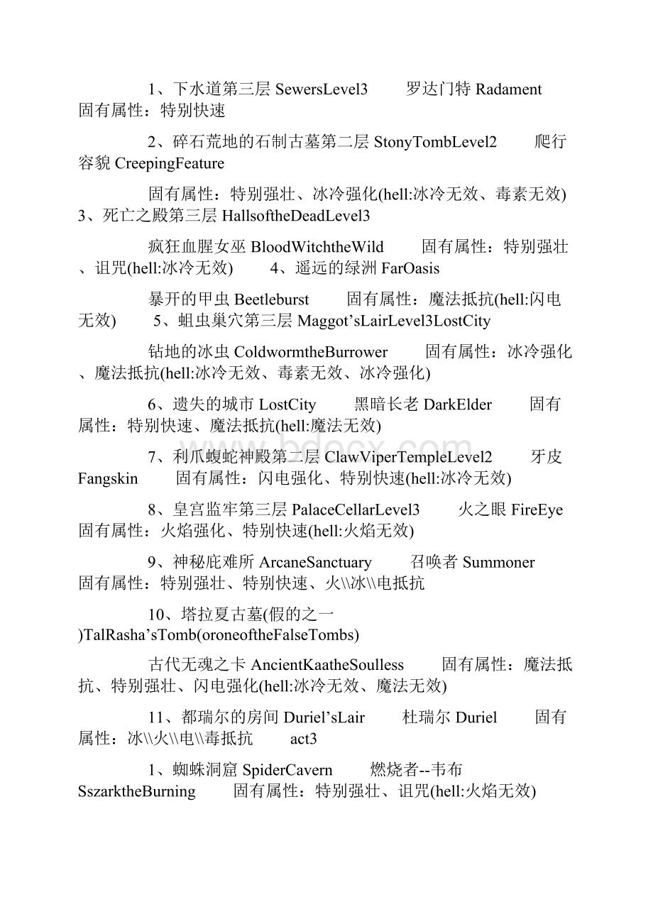 暗黑 固定出现的超级金怪备忘录.docx_第2页