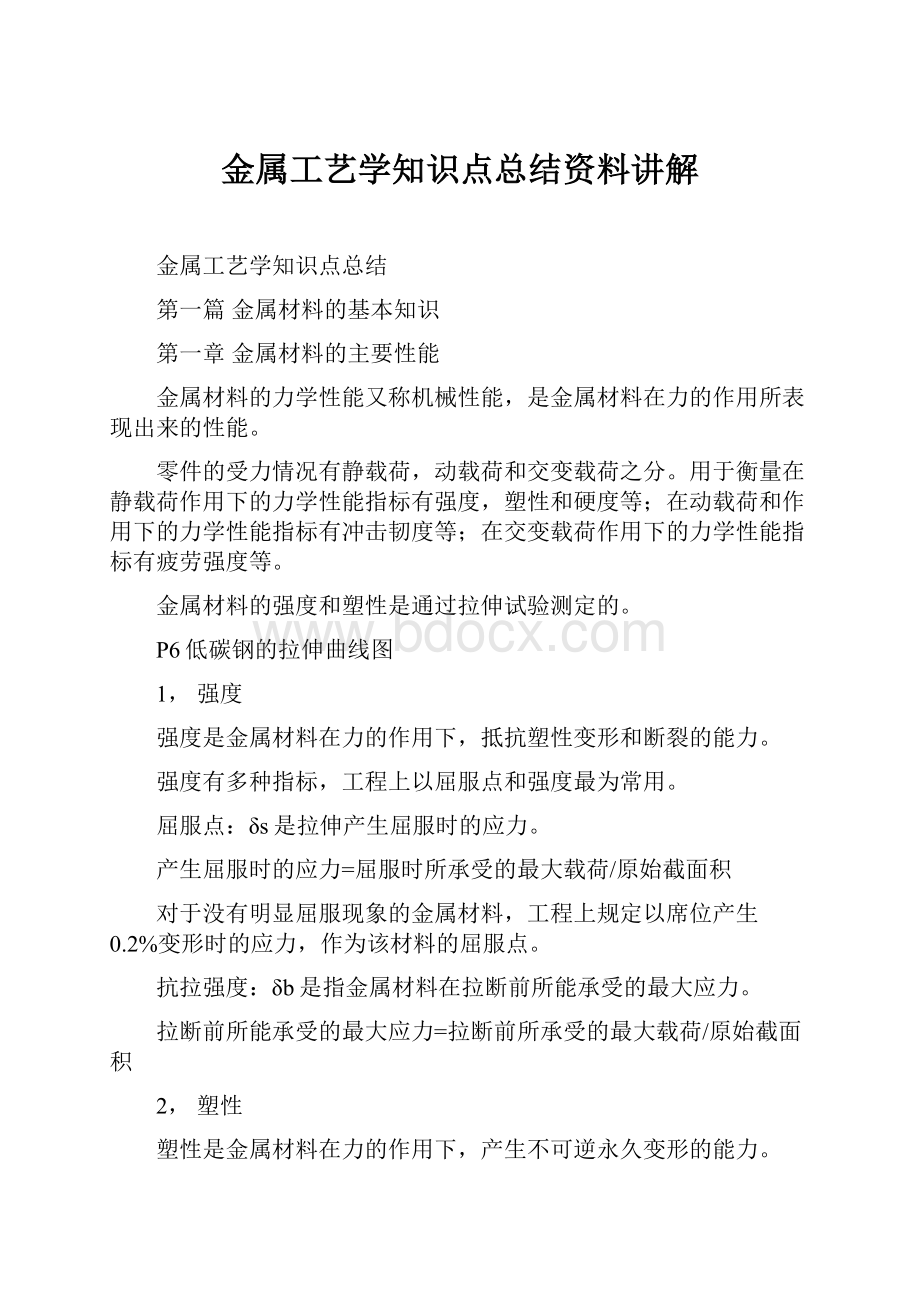 金属工艺学知识点总结资料讲解.docx