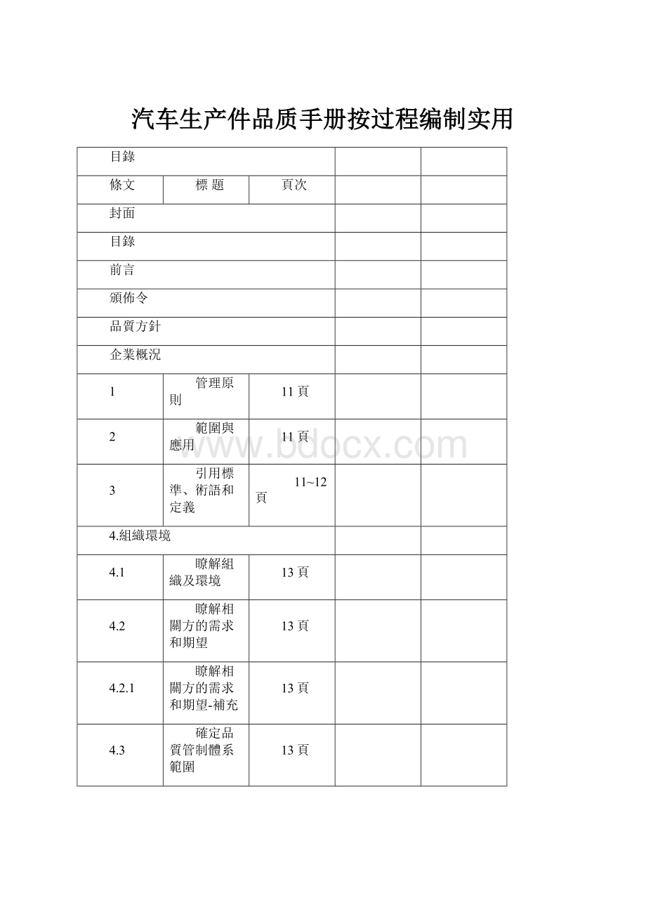 汽车生产件品质手册按过程编制实用.docx