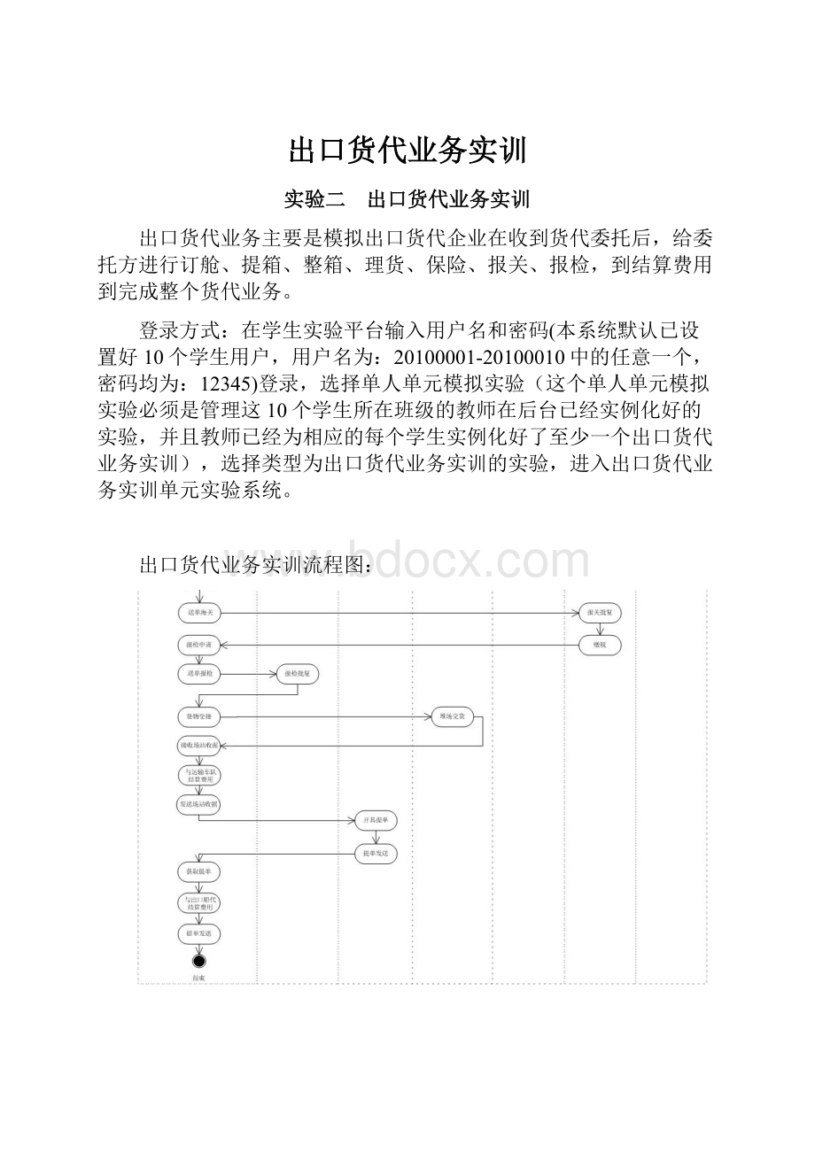 出口货代业务实训.docx_第1页