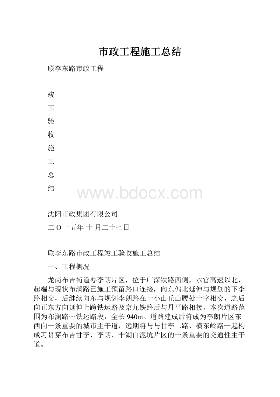 市政工程施工总结.docx