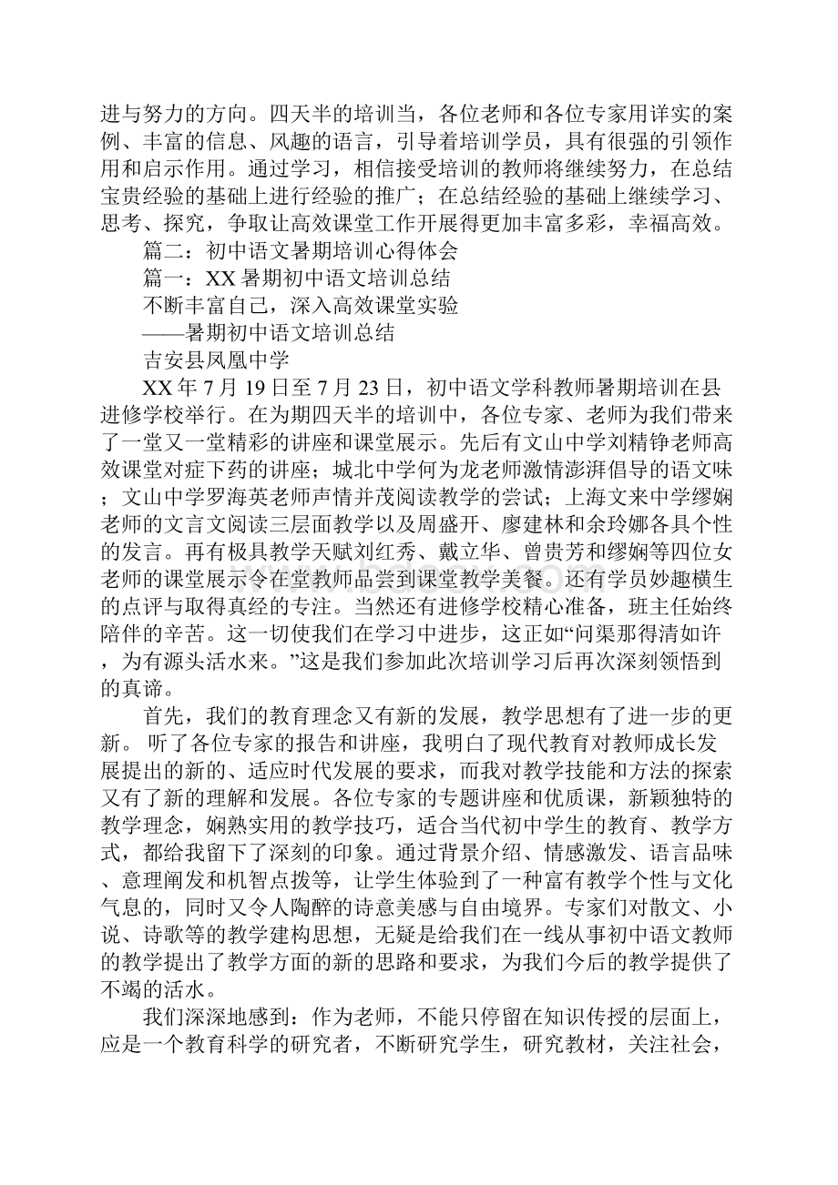 初中语文暑期培训心得体会.docx_第3页