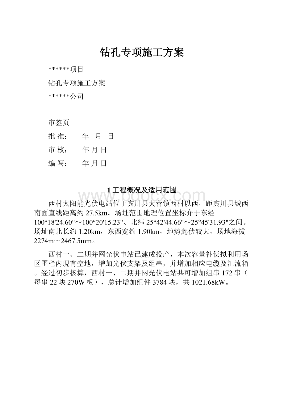 钻孔专项施工方案.docx