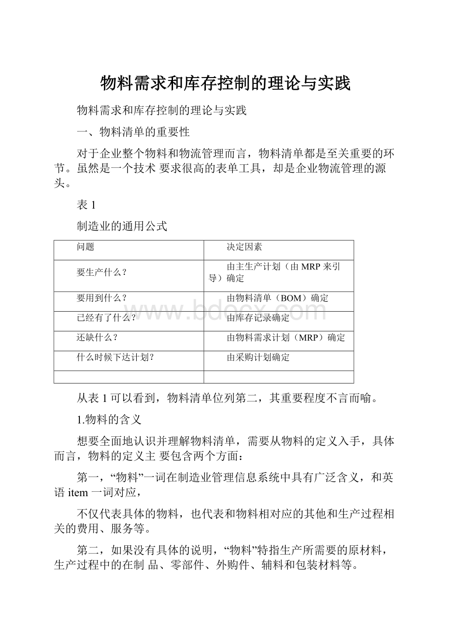 物料需求和库存控制的理论与实践.docx_第1页