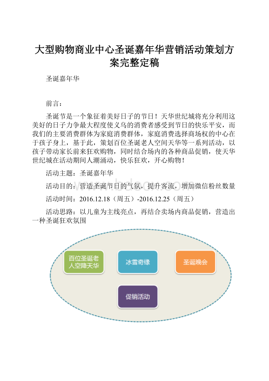 大型购物商业中心圣诞嘉年华营销活动策划方案完整定稿.docx