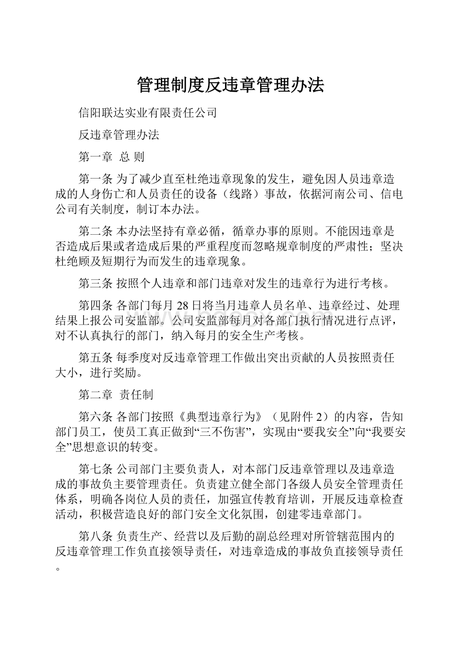 管理制度反违章管理办法.docx