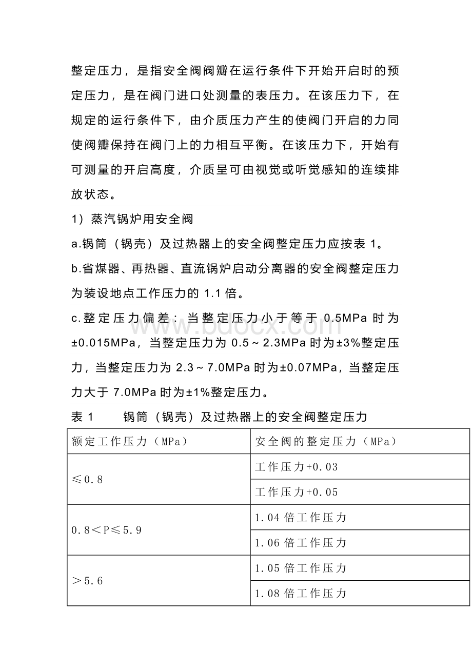 安全阀整定压力的确定和整定压力偏差.docx