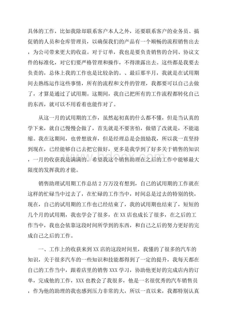 销售助理试用期工作总结.docx_第2页