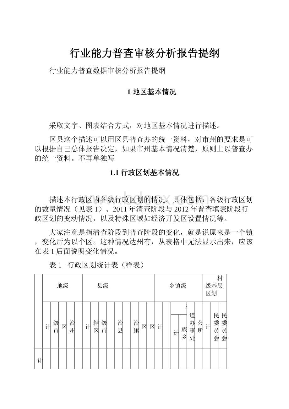 行业能力普查审核分析报告提纲.docx_第1页