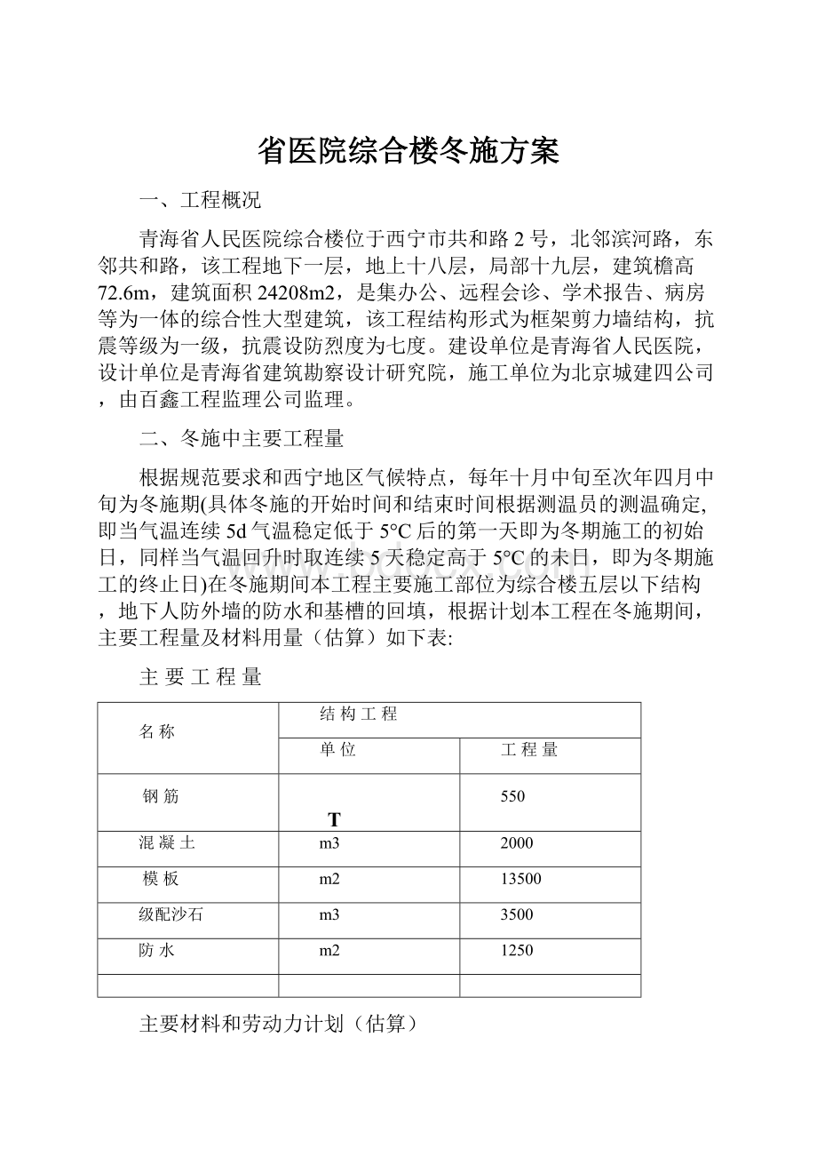 省医院综合楼冬施方案.docx