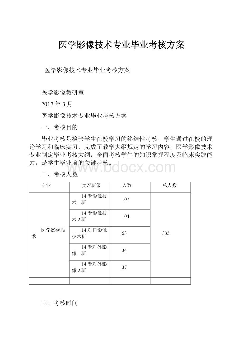 医学影像技术专业毕业考核方案.docx