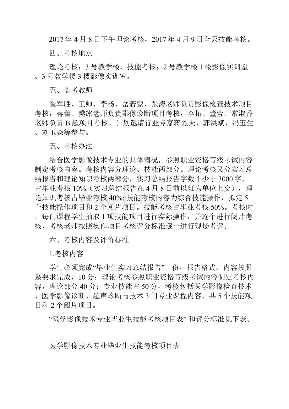 医学影像技术专业毕业考核方案.docx_第2页