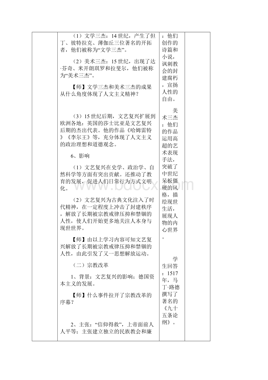 学年高中历史部编版必修中外历史纲要下教案设计第8课西欧的思想.docx_第3页