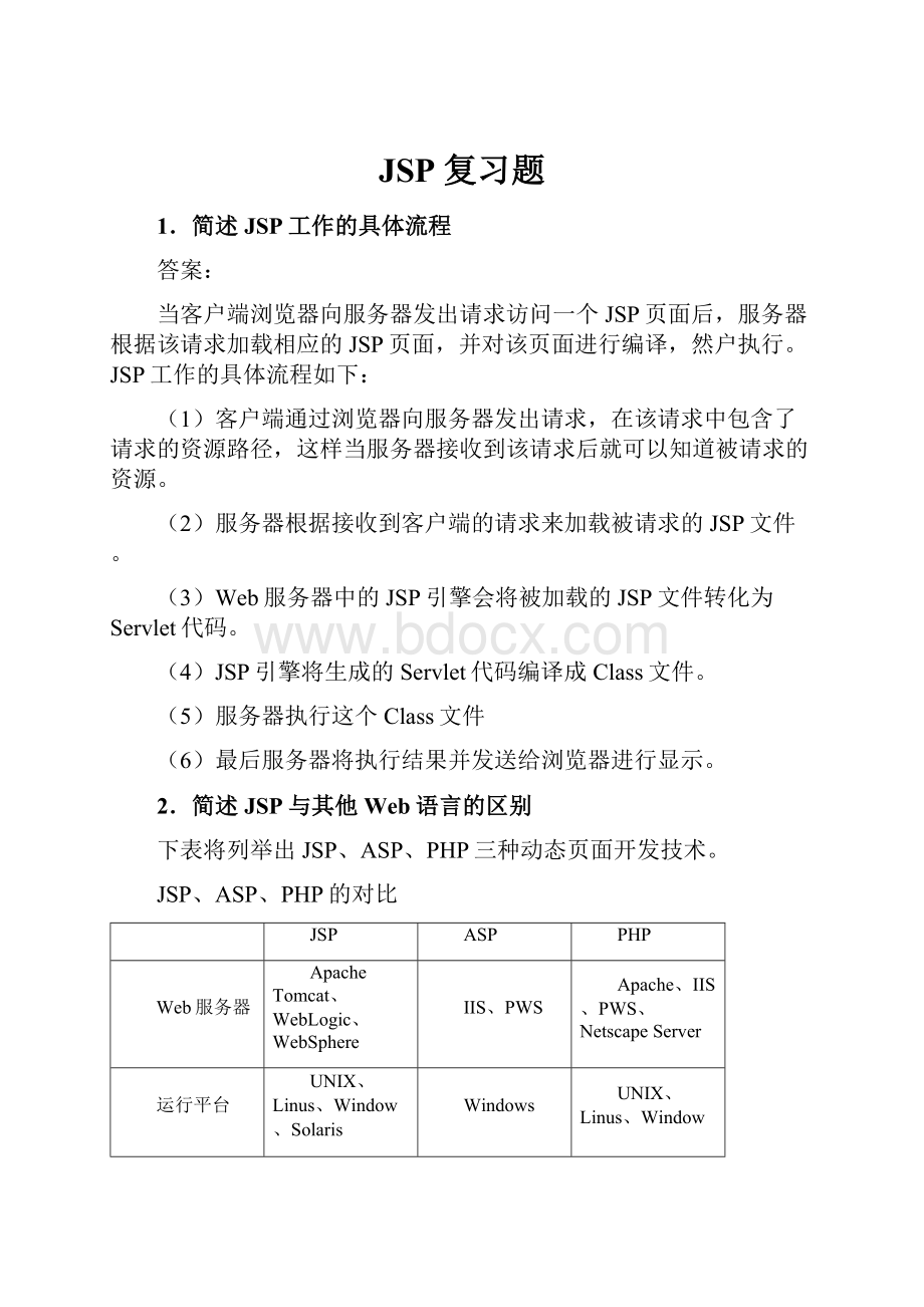 JSP复习题.docx_第1页