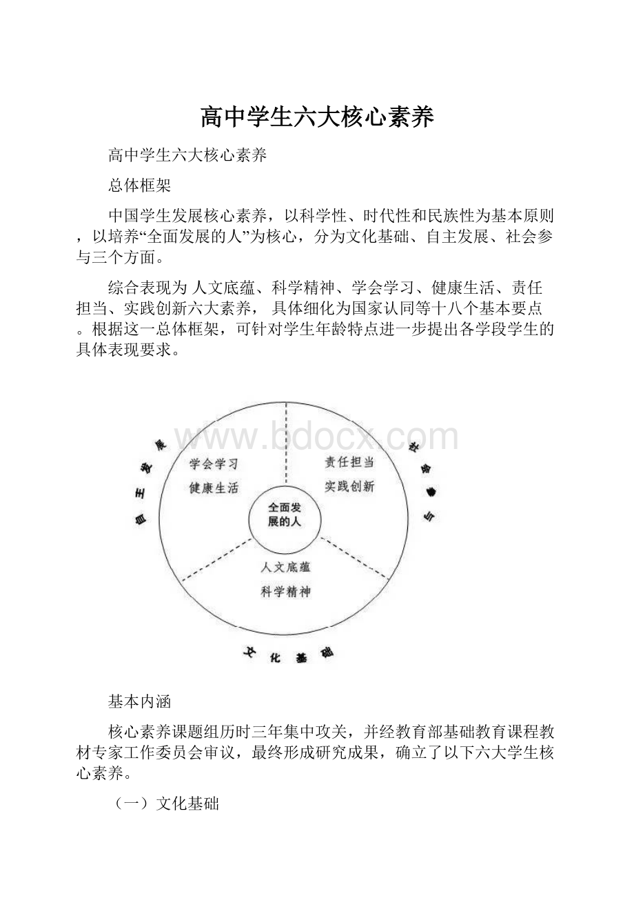 高中学生六大核心素养.docx