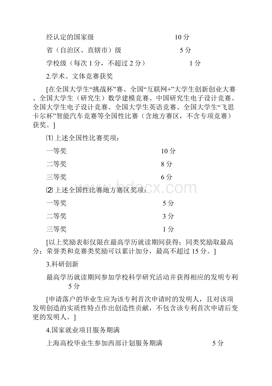 非上海生源应届普通高校毕业生进沪就业申请本市户籍评分办法.docx_第3页