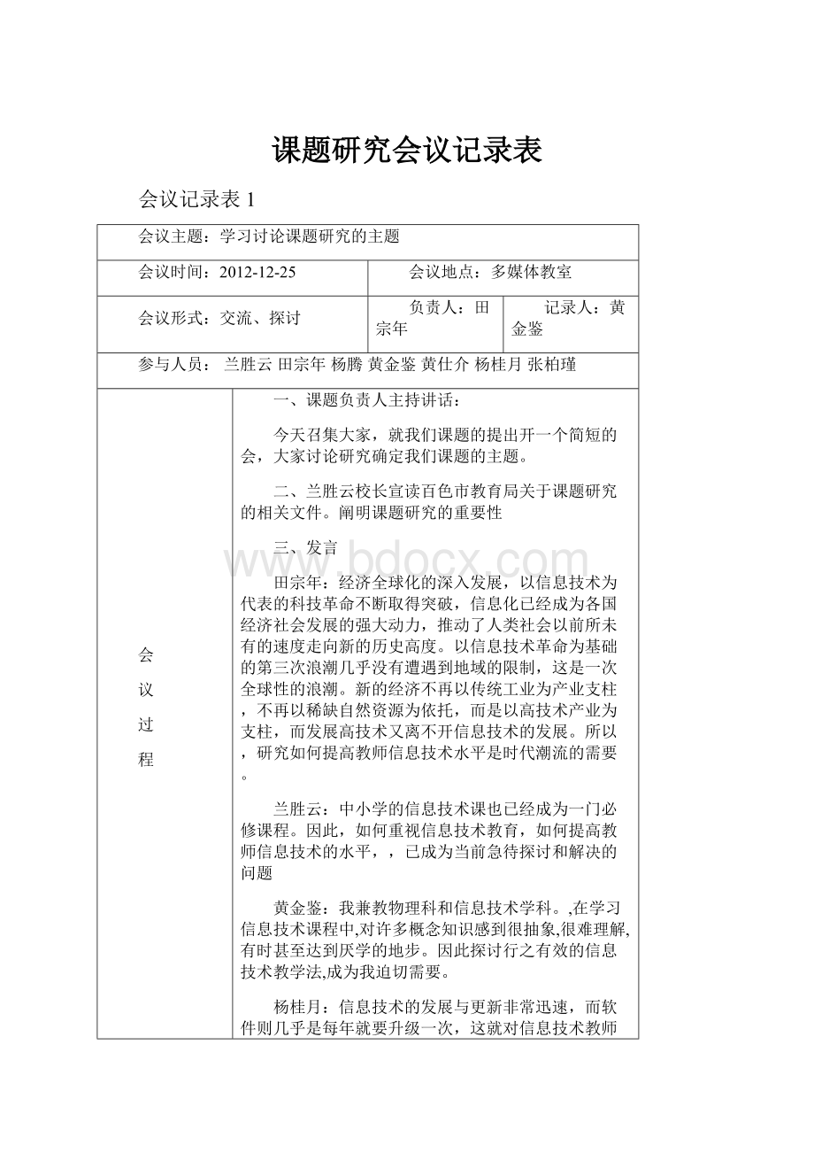 课题研究会议记录表.docx_第1页