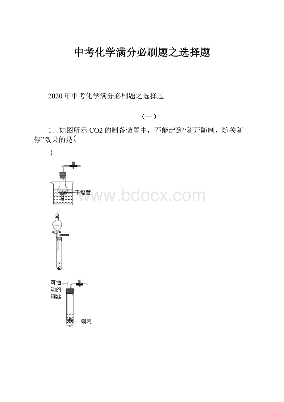 中考化学满分必刷题之选择题.docx