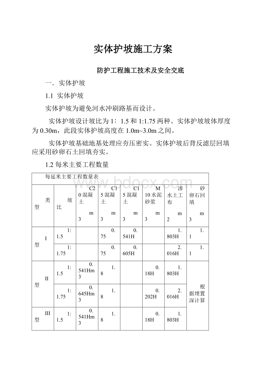 实体护坡施工方案.docx