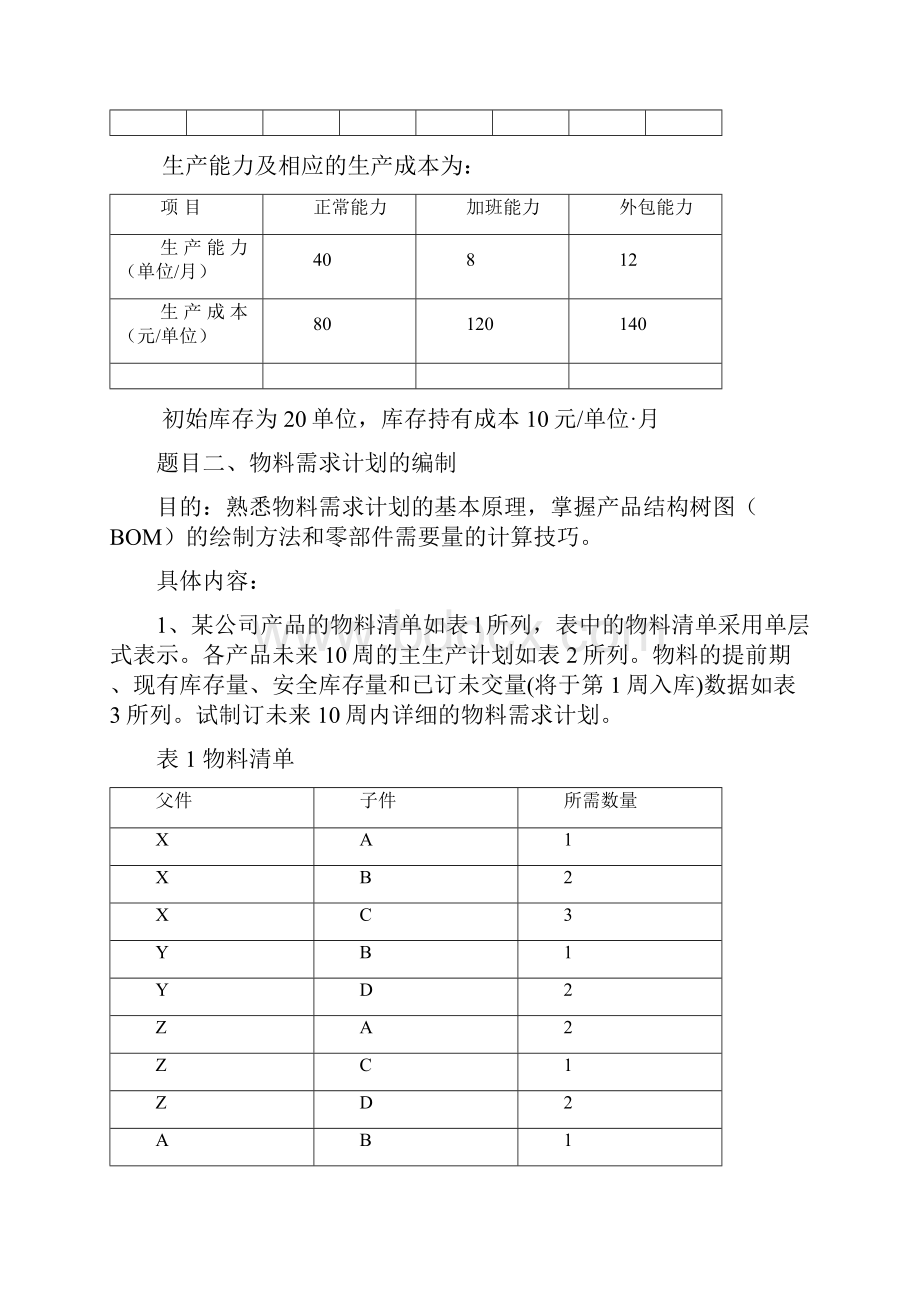 工业工程专业生产计划与控制课程设计指导书工业09级.docx_第3页