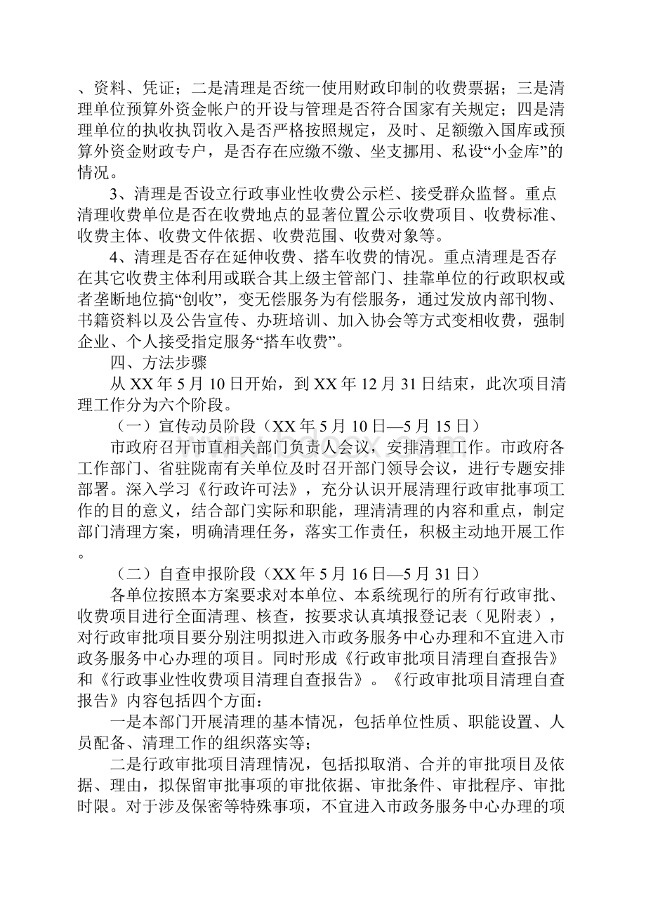 XX年全市行政审批项目清理整顿工作方案.docx_第3页