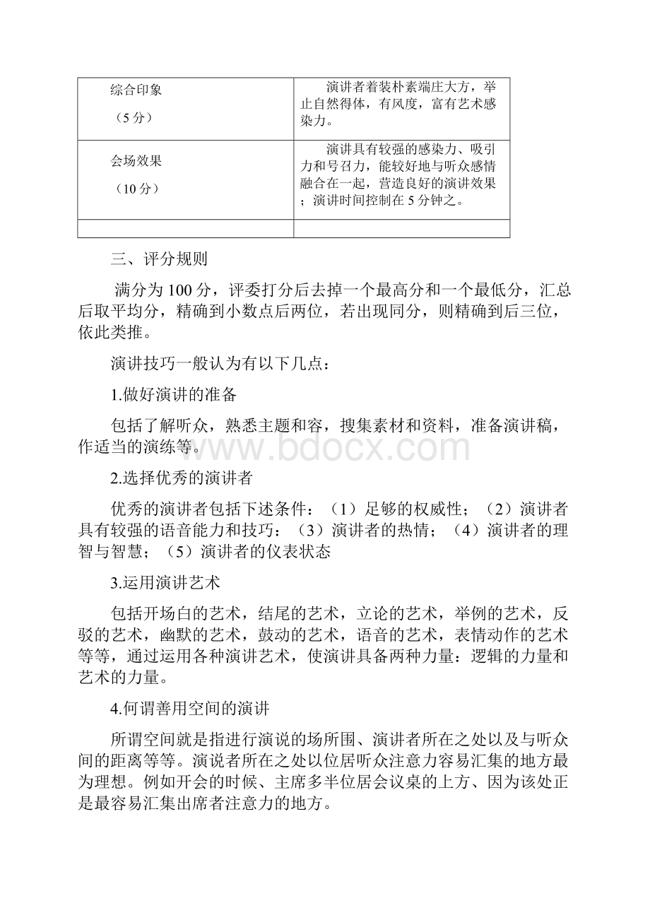 演讲比赛评分表评分标准和评分细则.docx_第2页