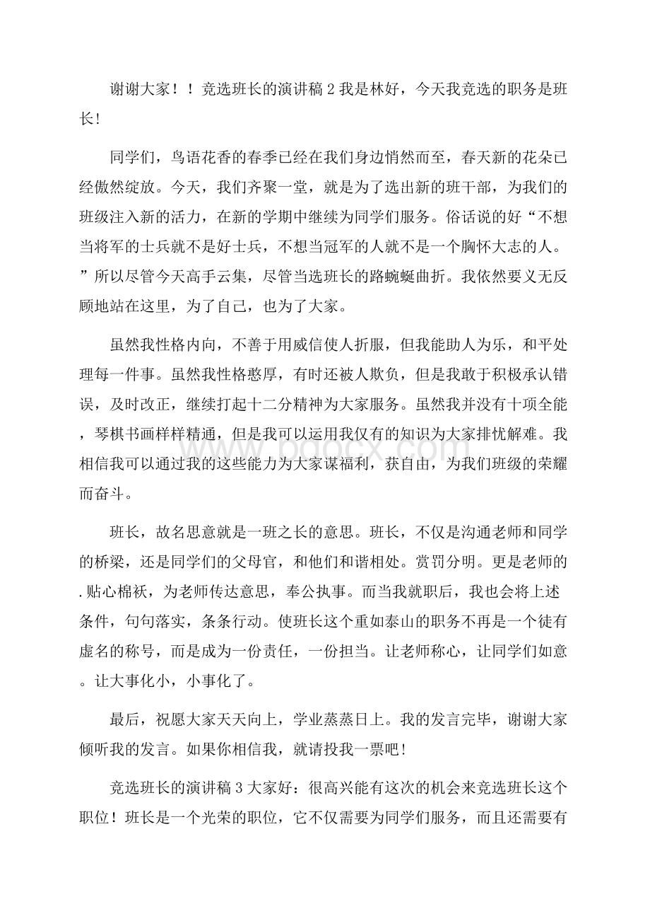 竞选班长的演讲稿(精选3篇).docx_第2页