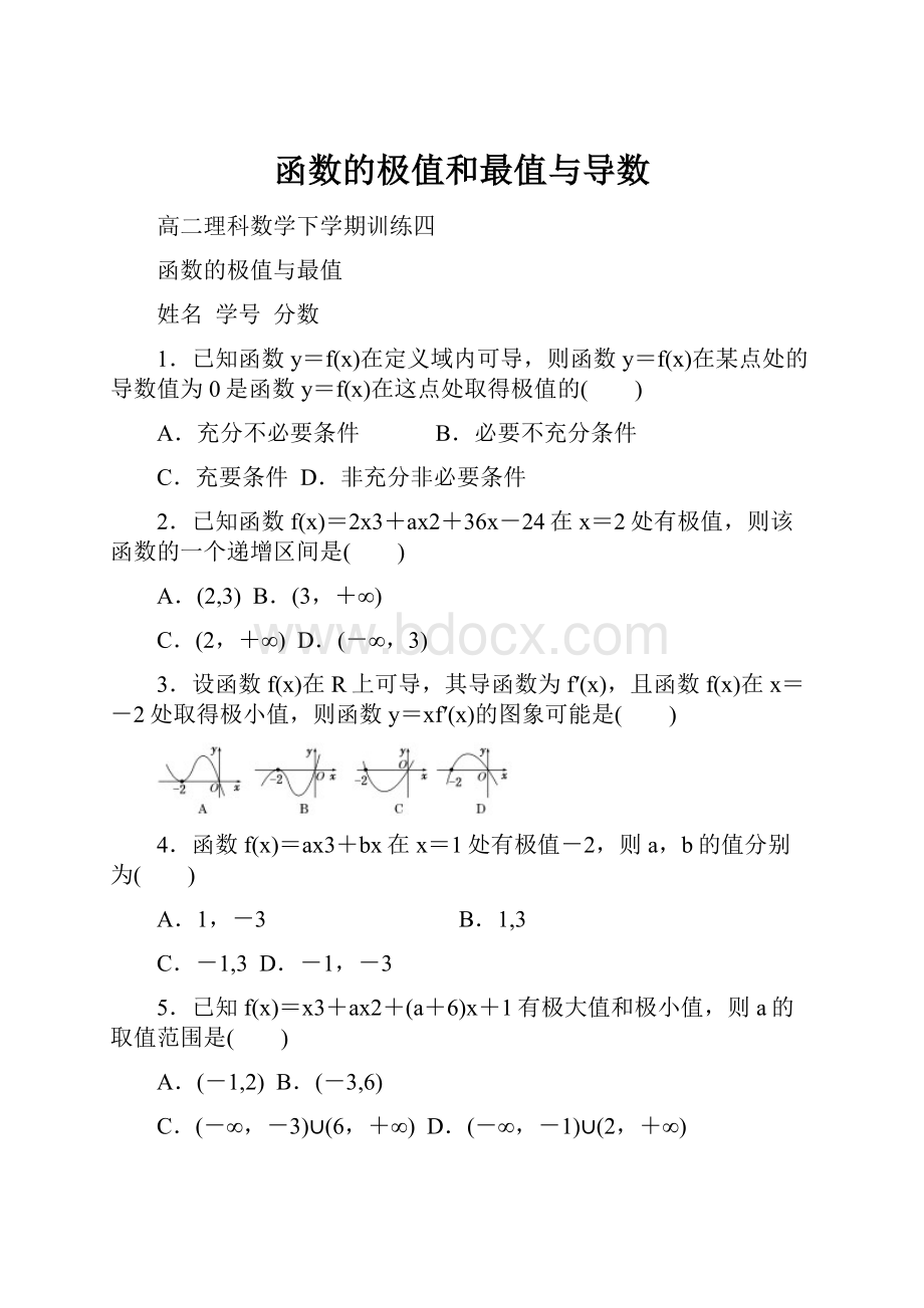 函数的极值和最值与导数.docx_第1页