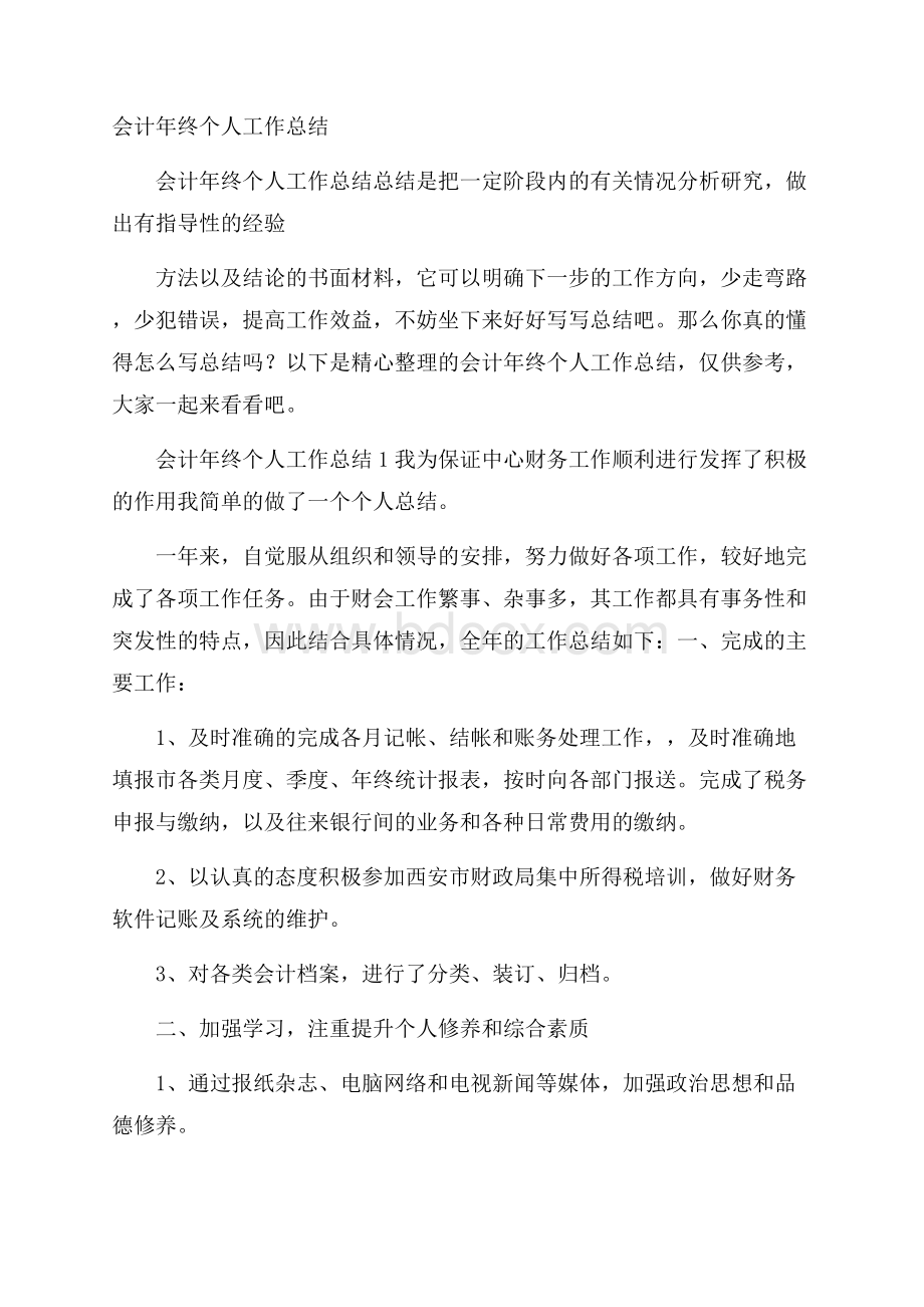 会计年终个人工作总结.docx_第1页