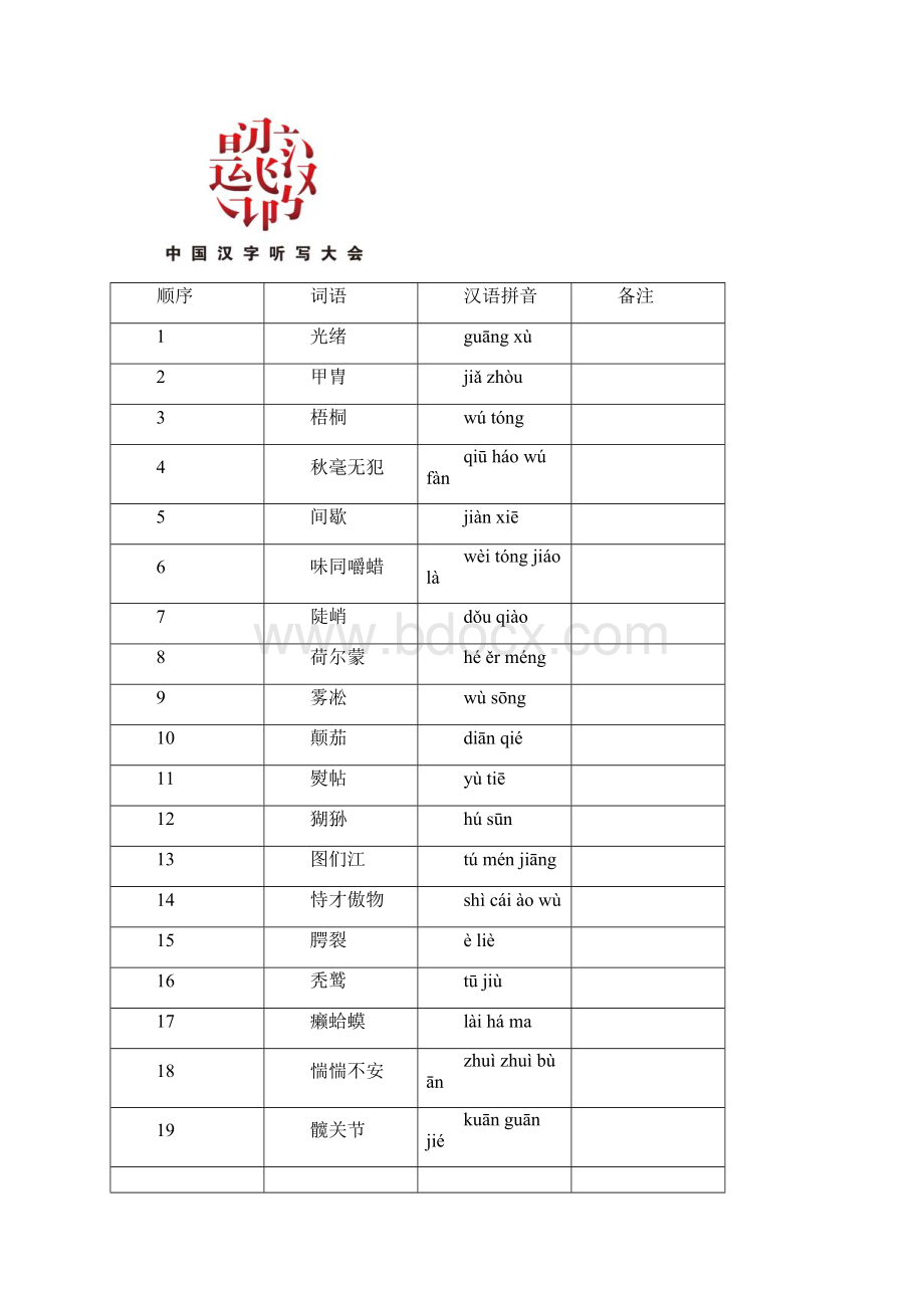 中国汉字听写大会题库113期.docx_第2页