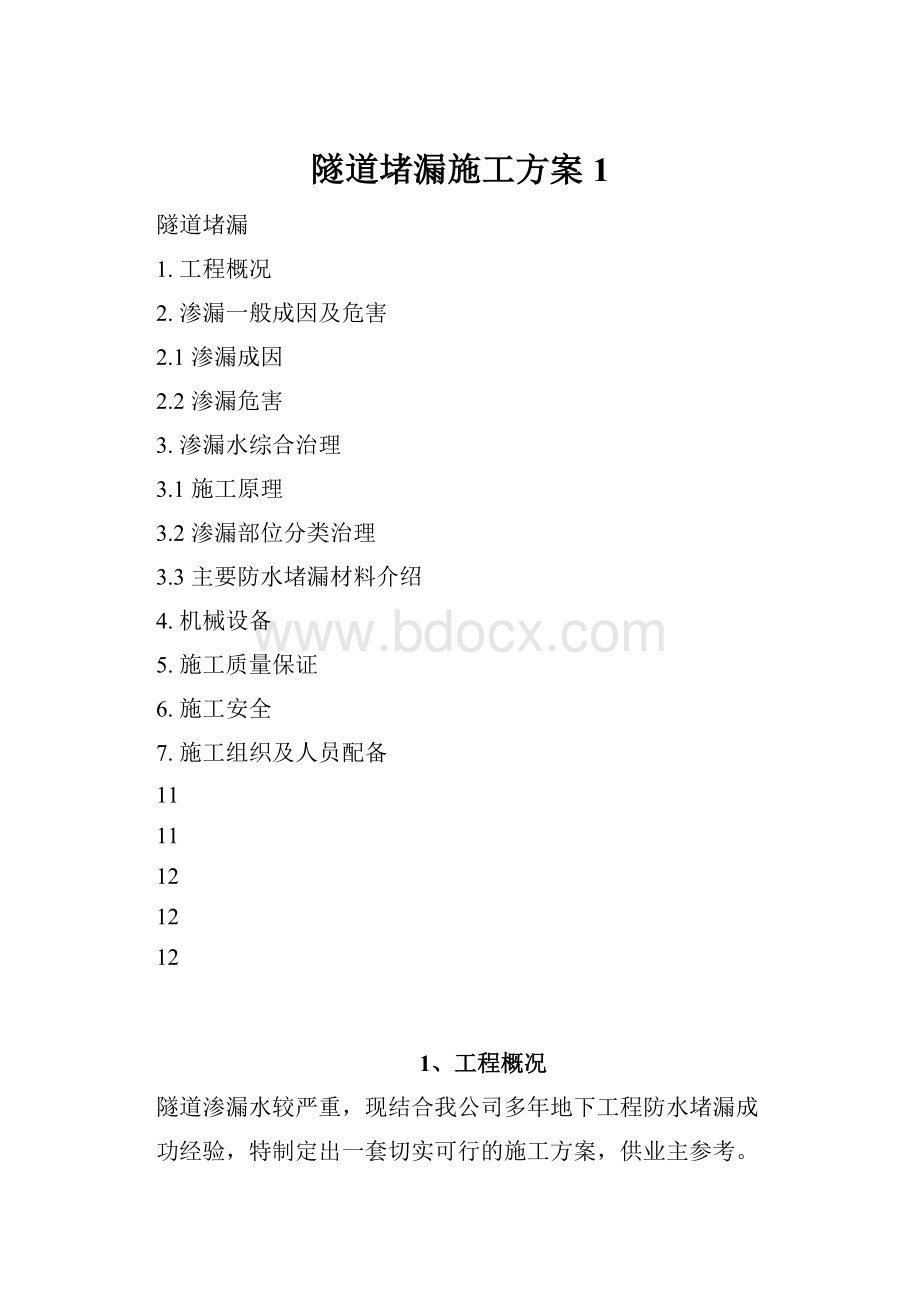 隧道堵漏施工方案1.docx