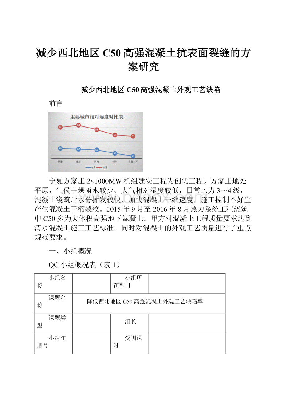 减少西北地区C50高强混凝土抗表面裂缝的方案研究.docx