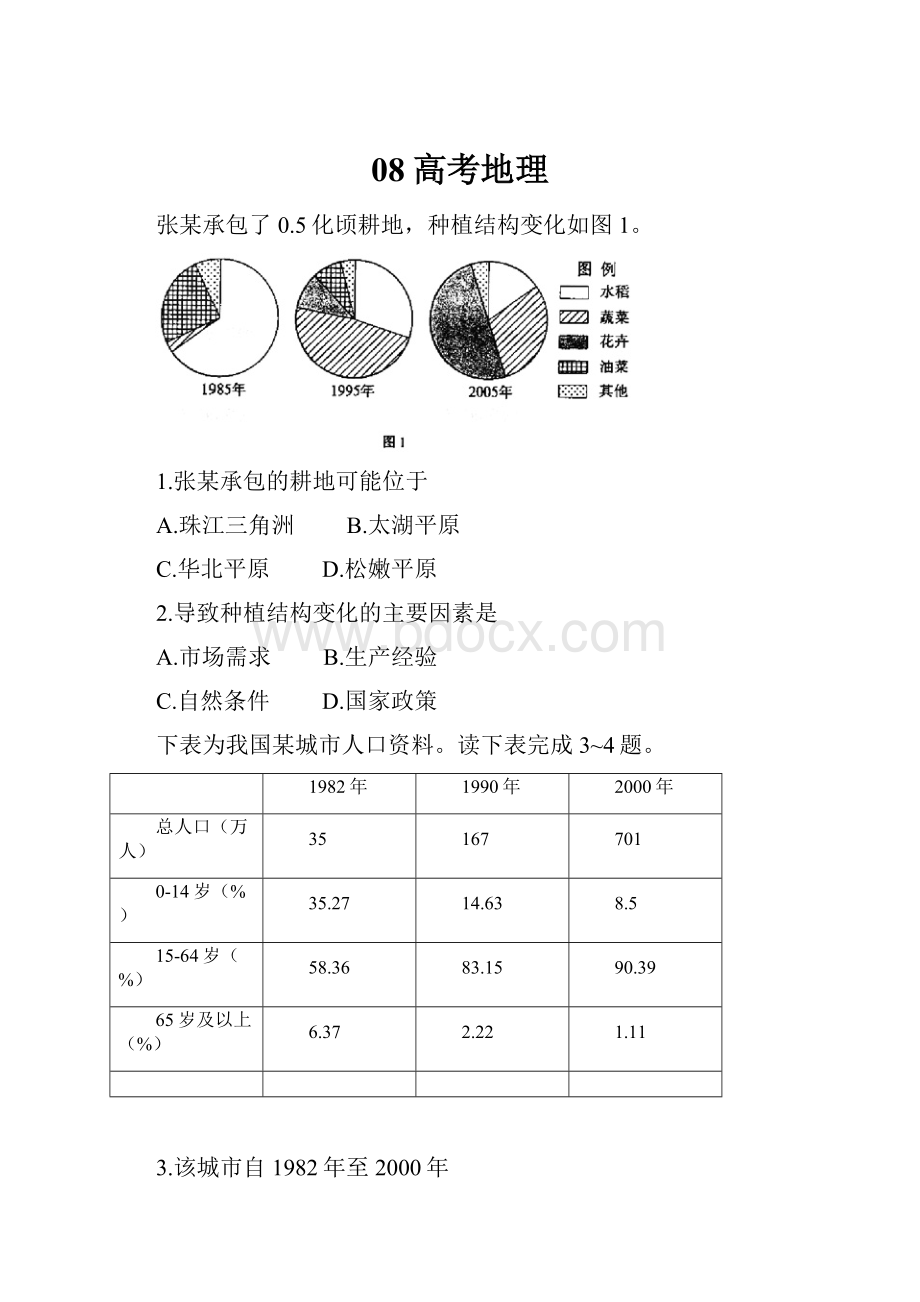 08高考地理.docx