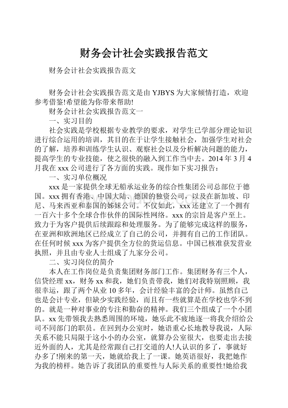 财务会计社会实践报告范文.docx