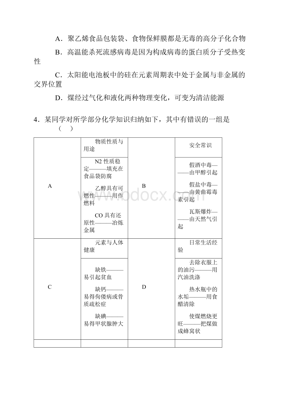 湖南省长郡中学届高三年级分班考试 化学.docx_第2页