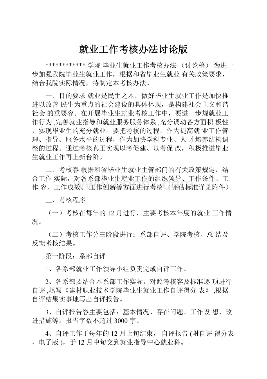 就业工作考核办法讨论版.docx