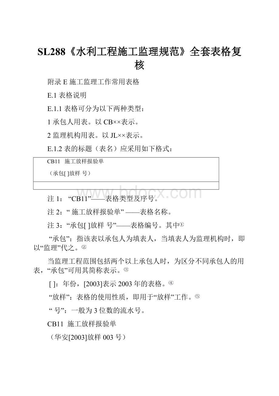 SL288《水利工程施工监理规范》全套表格复核.docx_第1页